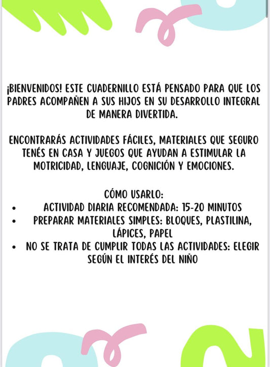 Cuadernillo Pequeños Grandes Pasos - Estimulación Temprana 0 a 5 años